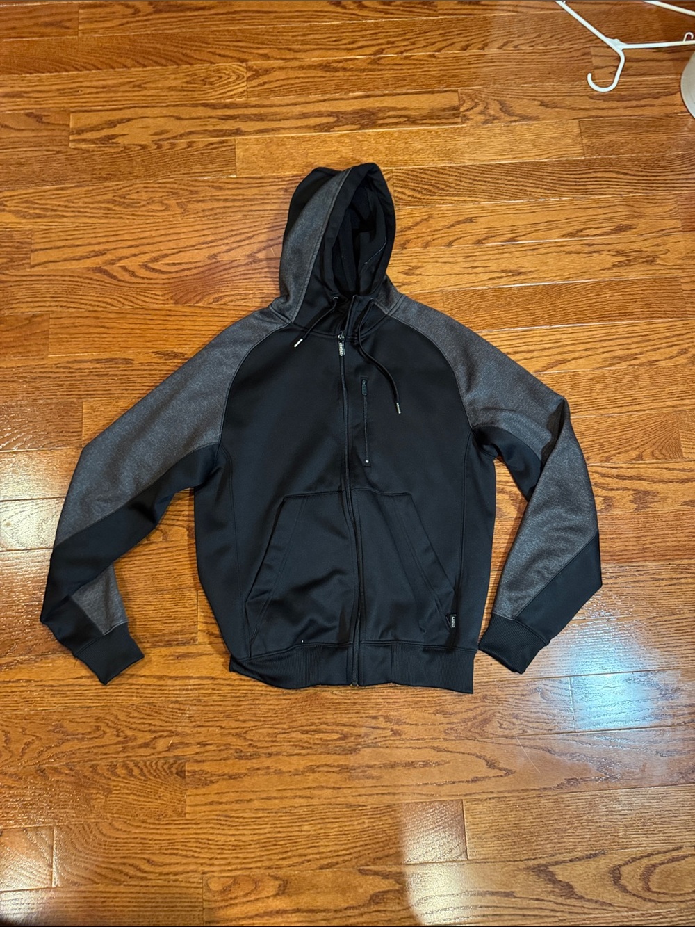 Black and Heather Gray Zip-Up Hoodie